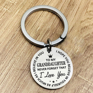 To Granddaughter Believe In Yourself Keychain Keychain GrindStyle 