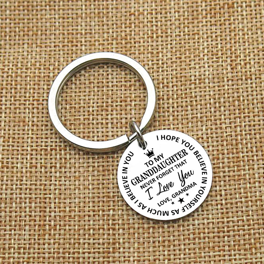 Grandma To Granddaughter Believe In Yourself Keychain Keychain GrindStyle 