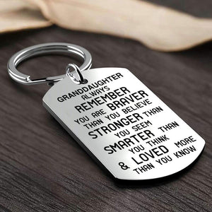 Remember You are Braver Than You Believe Keychain Keychain GrindStyle Granddaughter 