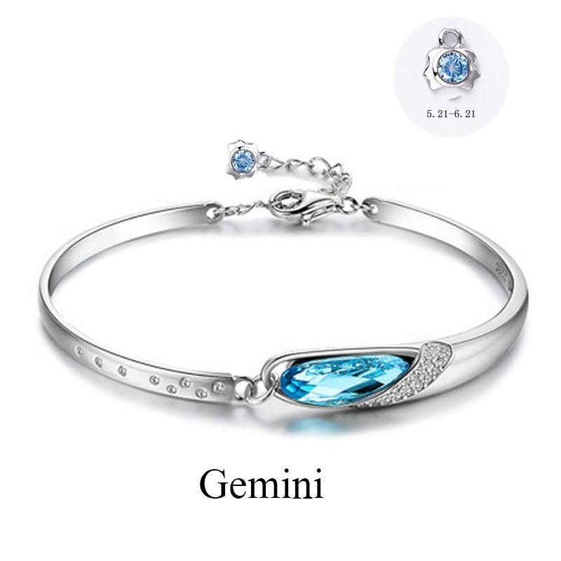 S925 Eye of the Muse Crystal Zodiac Bracelet bracelets GrindStyle Gemini 
