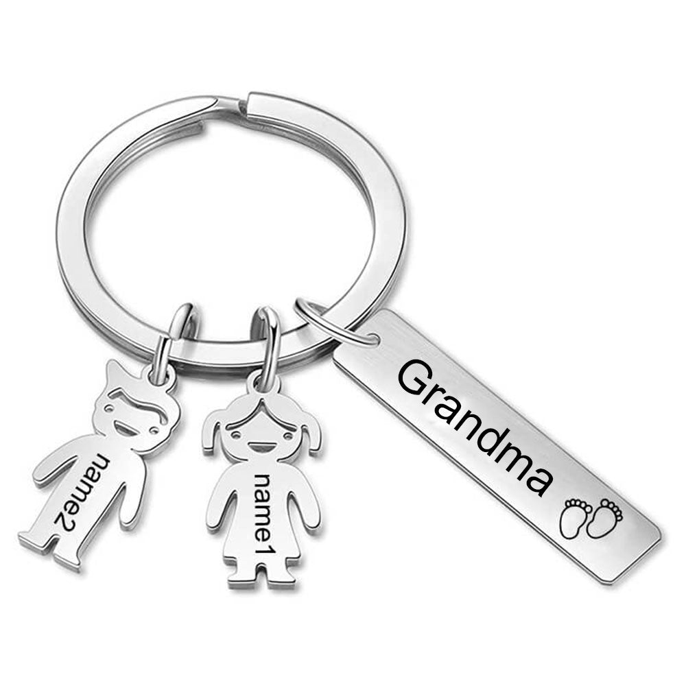Personalized Kids Charm Family Name Keychain Keychain GrindStyle Grandma 1 