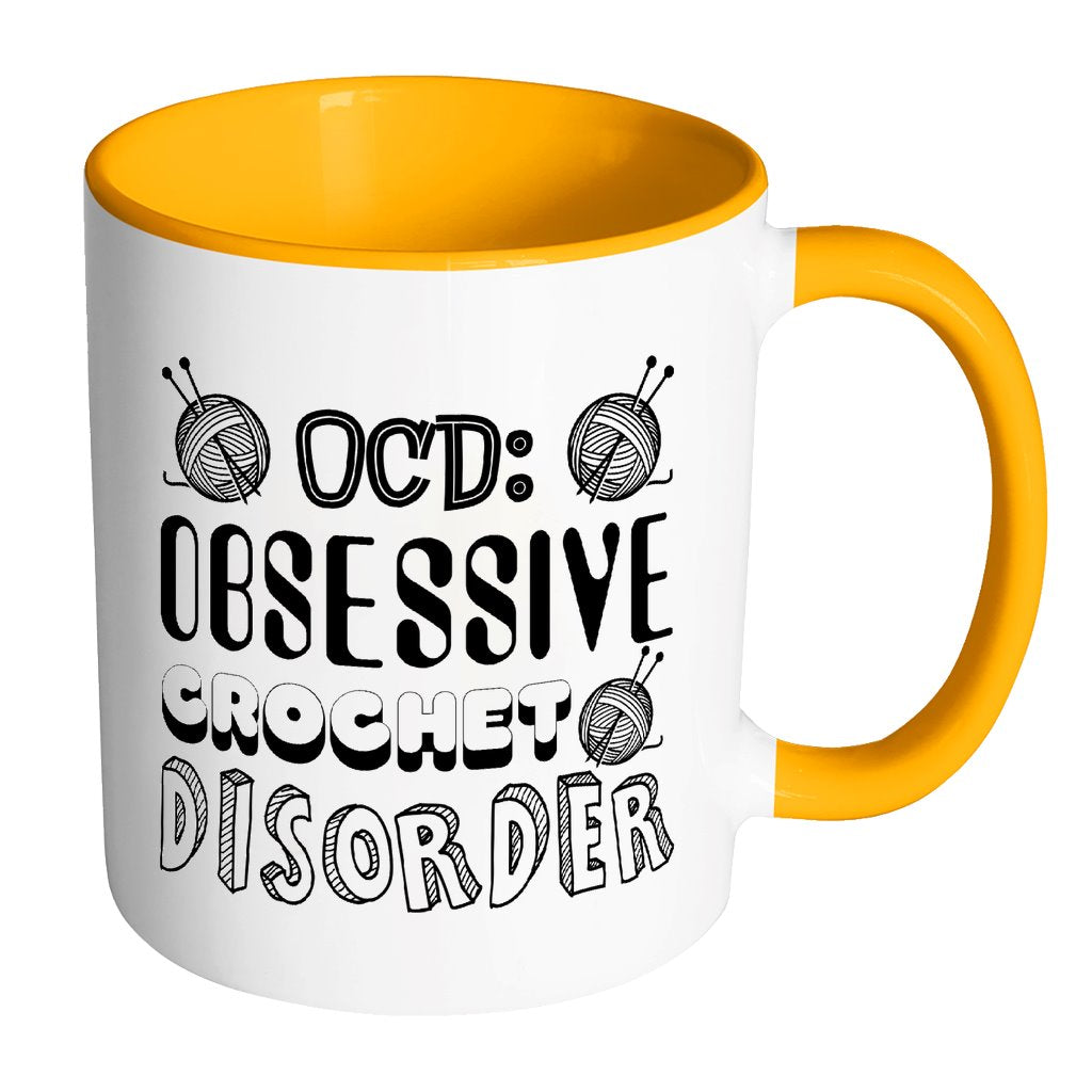 Obsessive Crochet Disorder Drinkware teelaunch Accent Mug - Orange 