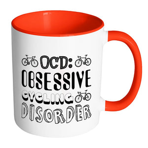 Obsessive Cycling Disorder Drinkware teelaunch Accent Mug - Red 