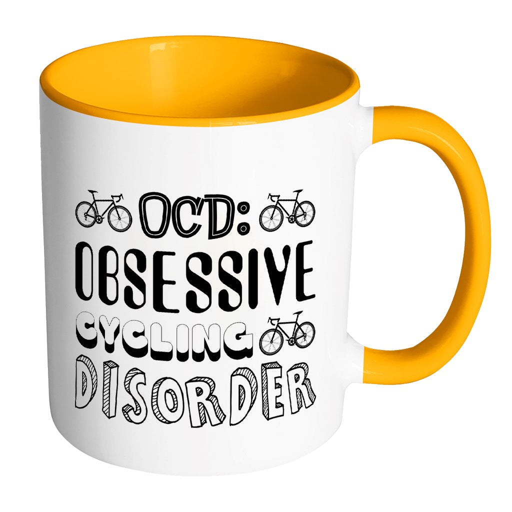 Obsessive Cycling Disorder Drinkware teelaunch Accent Mug - Orange 