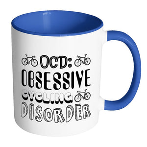 Obsessive Cycling Disorder Drinkware teelaunch Accent Mug - Blue 