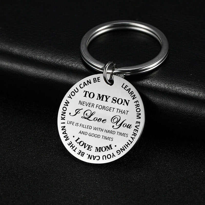 Never Forget That I Love You Keychain Keychain GrindStyle Mom To Son 
