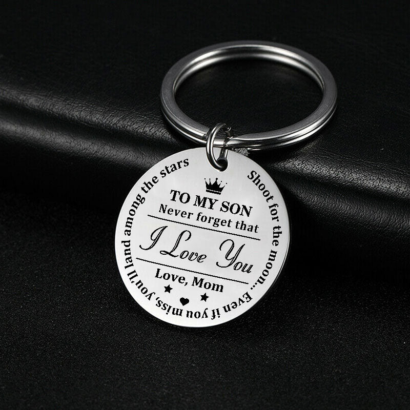 Shoot For The Moon Inspirational Keychain Keychain GrindStyle MOM TO SON 