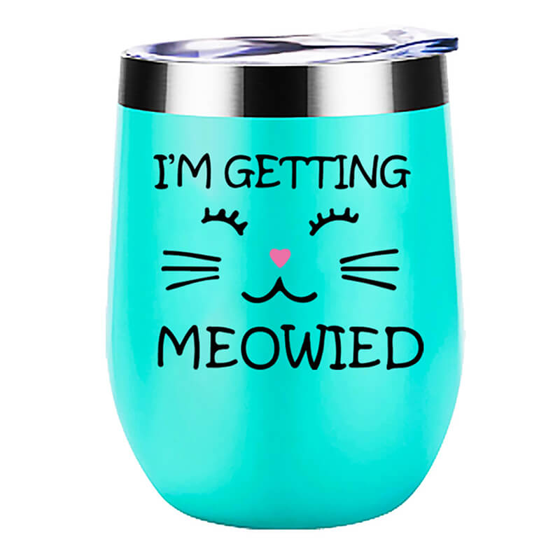 I'm Getting Meowied Wine Tumbler Tumblers GrindStyle Mint 
