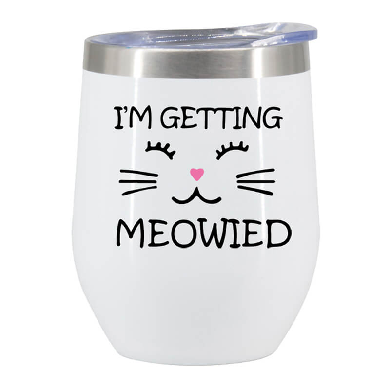 I'm Getting Meowied Wine Tumbler Tumblers GrindStyle Purple 
