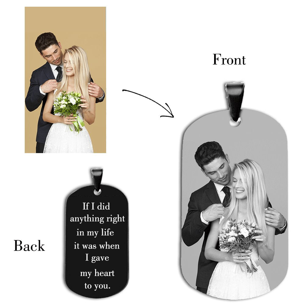 Custom Engraved Dog Tag - Photo Engraved Keychain Keychain GrindStyle 