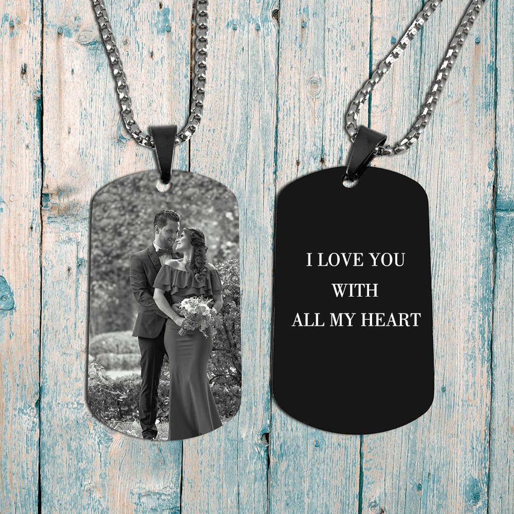 Custom Engraved Dog Tag - Photo Engraved Keychain Keychain GrindStyle 