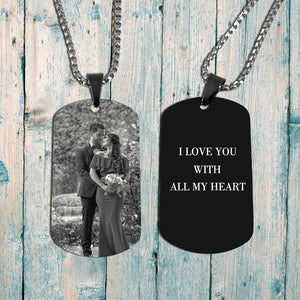 Custom Engraved Dog Tag - Photo Engraved Keychain Keychain GrindStyle 