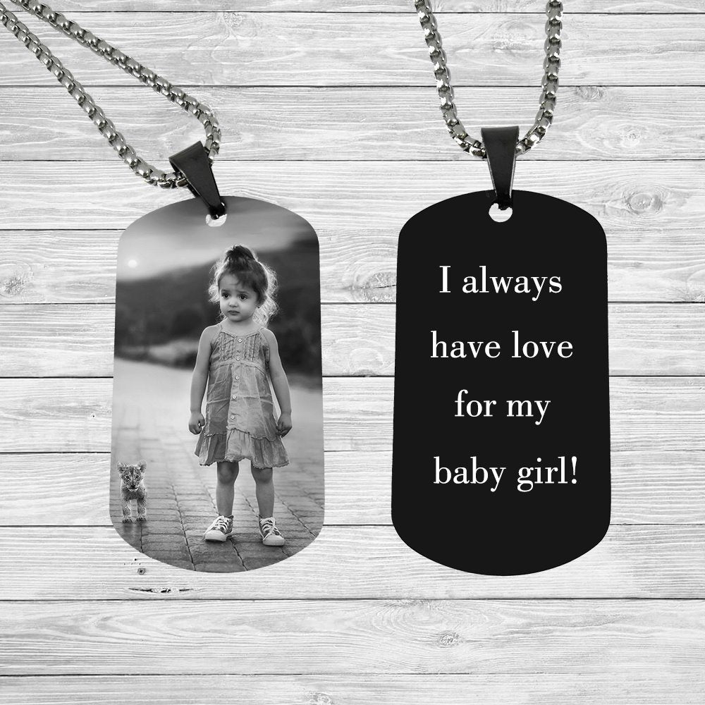 Custom Engraved Dog Tag - Photo Engraved Keychain Keychain GrindStyle 