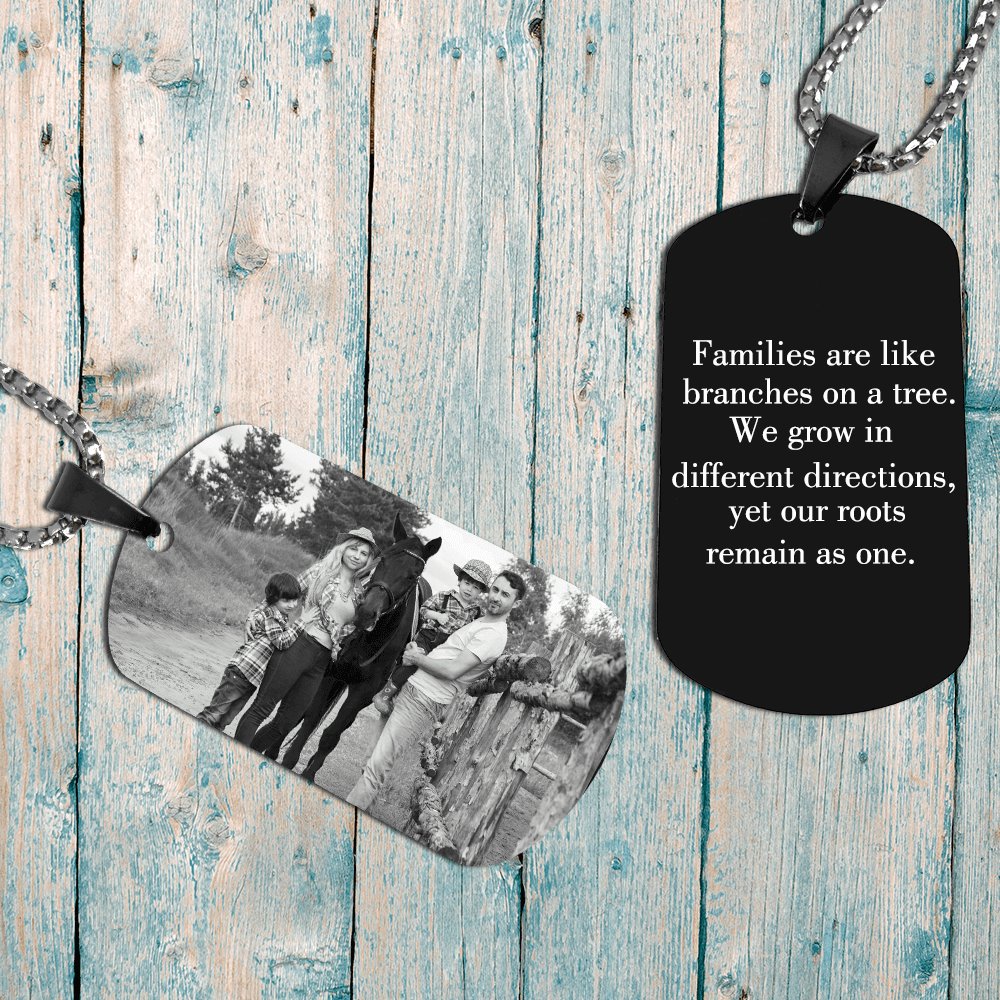 Custom Engraved Dog Tag - Photo Engraved Keychain Keychain GrindStyle 