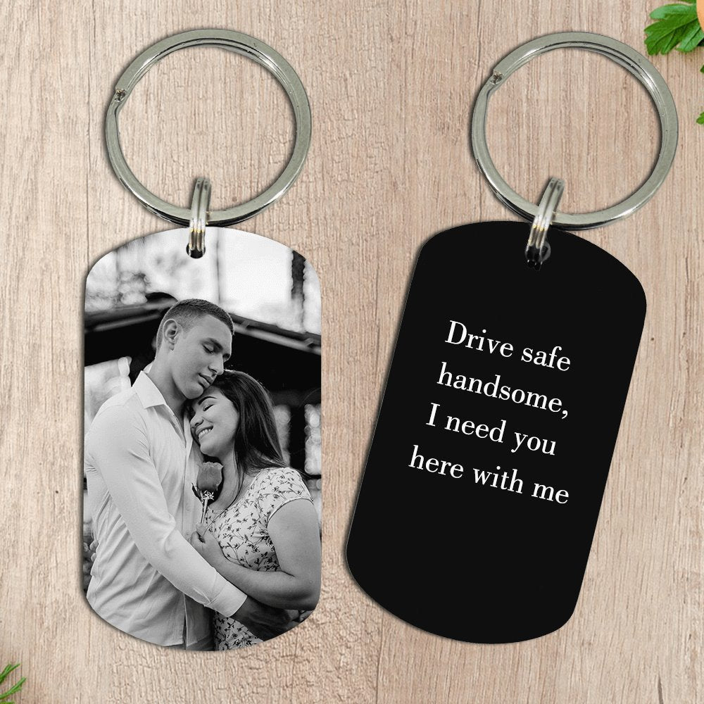 Custom Engraved Dog Tag - Photo Engraved Keychain Keychain GrindStyle 