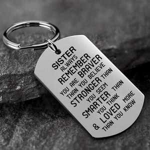 Remember You are Braver Than You Believe Keychain Keychain GrindStyle Sister 