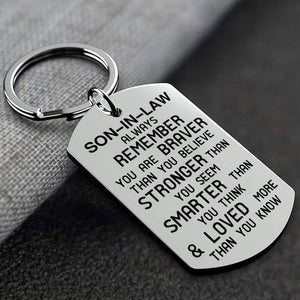 Remember You are Braver Than You Believe Keychain Keychain GrindStyle Son-in-law 