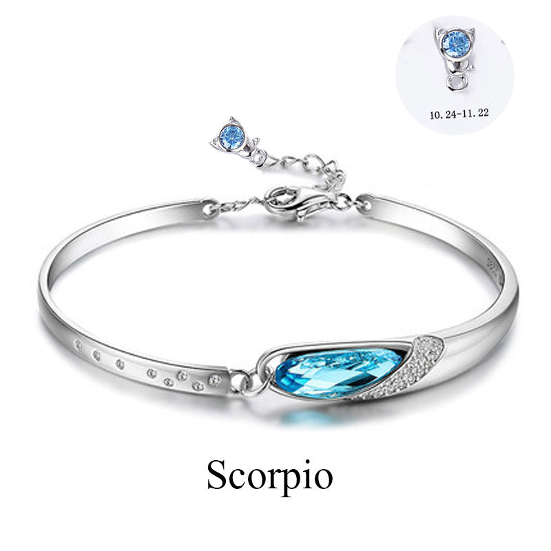 S925 Eye of the Muse Crystal Zodiac Bracelet bracelets GrindStyle Scorpio 