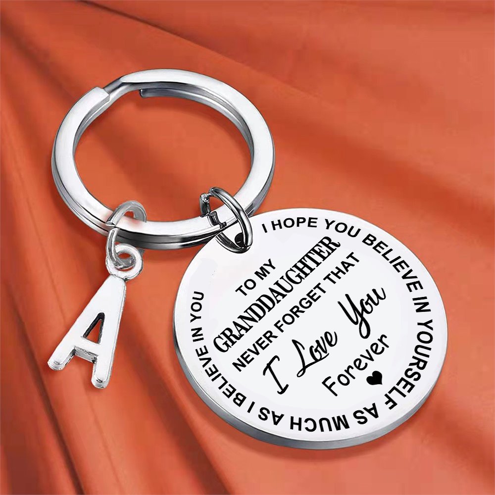 To My Grandson/Granddaughter I Love You Forever Inspirational Keychain Keychain GrindStyle To My Granddaughter 