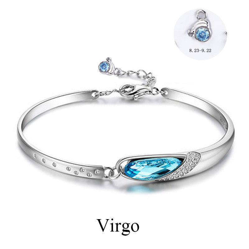 S925 Eye of the Muse Crystal Zodiac Bracelet bracelets GrindStyle Virgo 