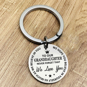 To Our Granddaughter Believe In Yourself Keychain Keychain GrindStyle 