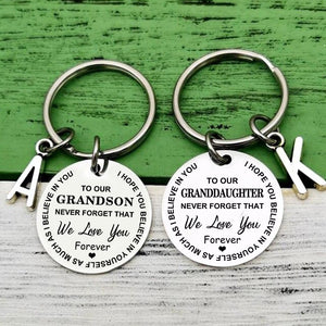 To My Grandson/Granddaughter I Love You Forever Inspirational Keychain Keychain GrindStyle 