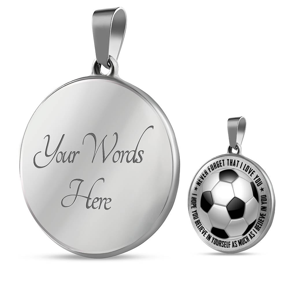 Soccer Necklace - Believe In Yourself Jewelry ShineOn Fulfillment Luxury Necklace (Silver) Yes 