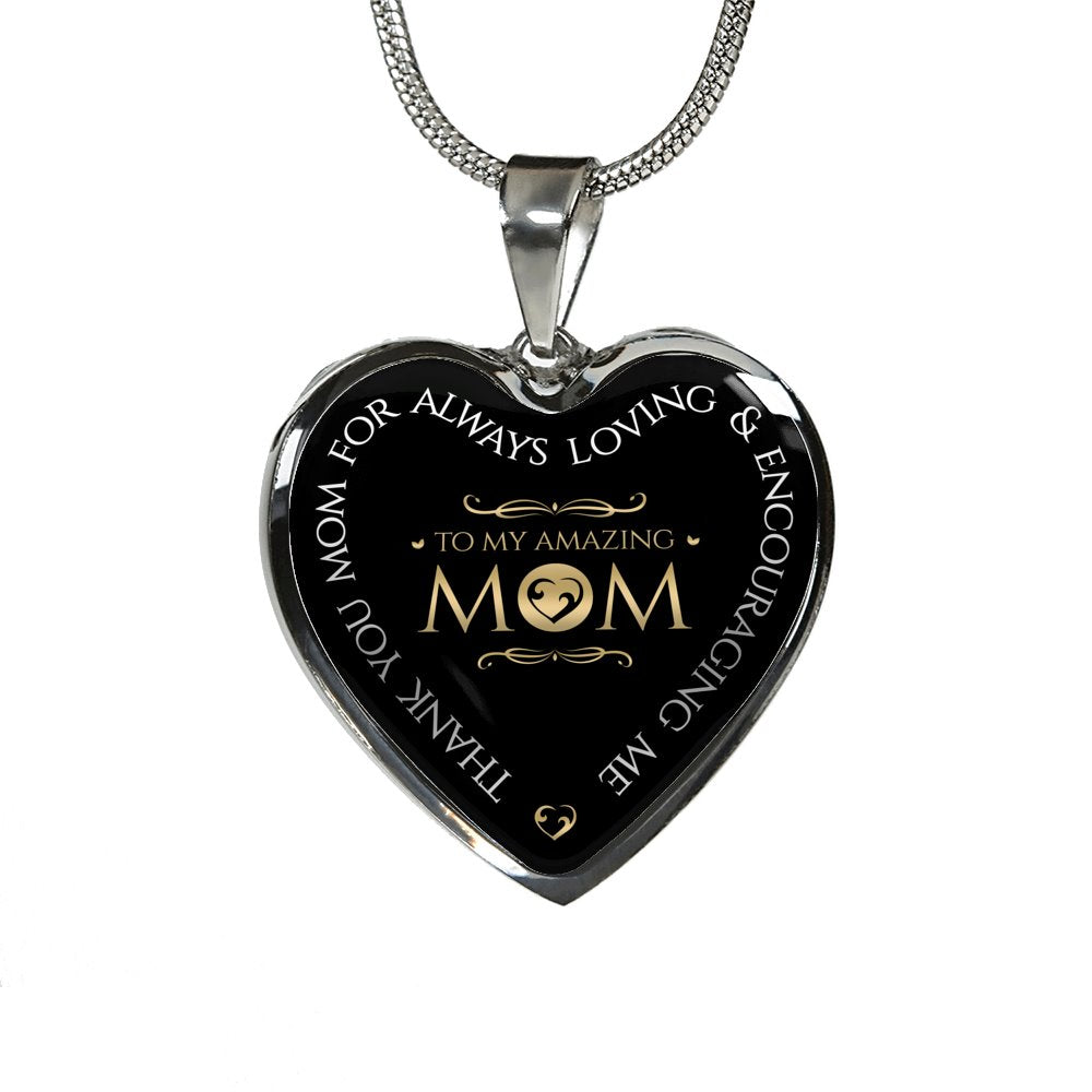 To My Amazing Mom - Thank You Luxury Necklace Jewelry ShineOn Fulfillment 