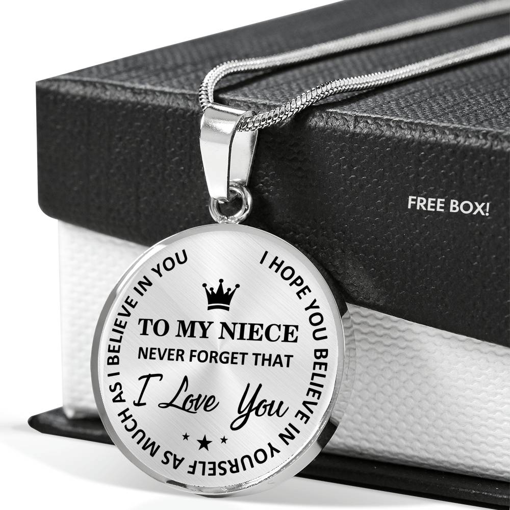 To My Niece - I Love You Necklace Jewelry ShineOn Fulfillment Luxury Necklace (Silver) No 