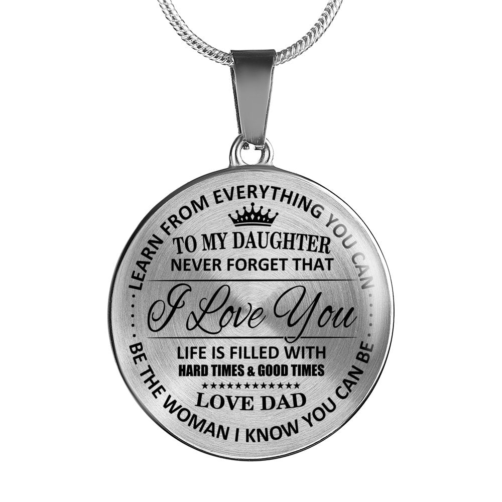 Dad To Daughter - I Love You Jewelry ShineOn Fulfillment Luxury Necklace (Silver) No 