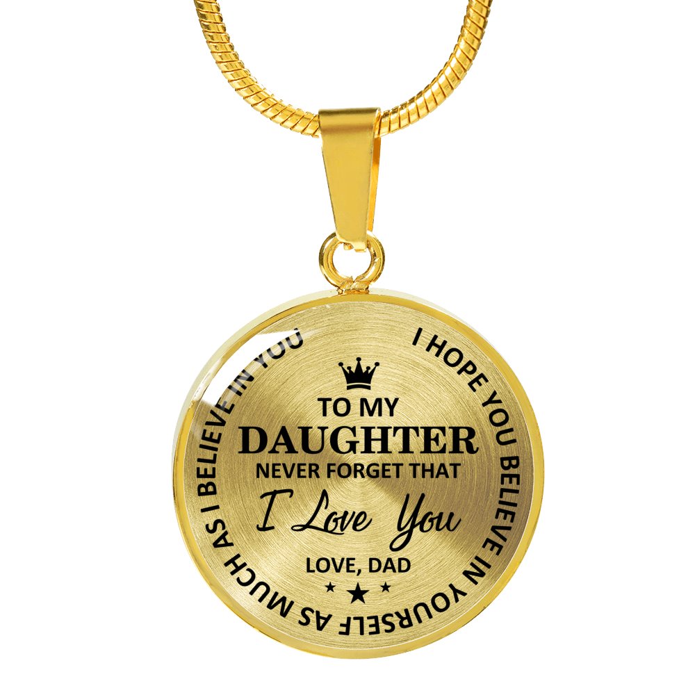 Dad To Daughter - Believe In Yourself Luxury Necklace Jewelry ShineOn Fulfillment