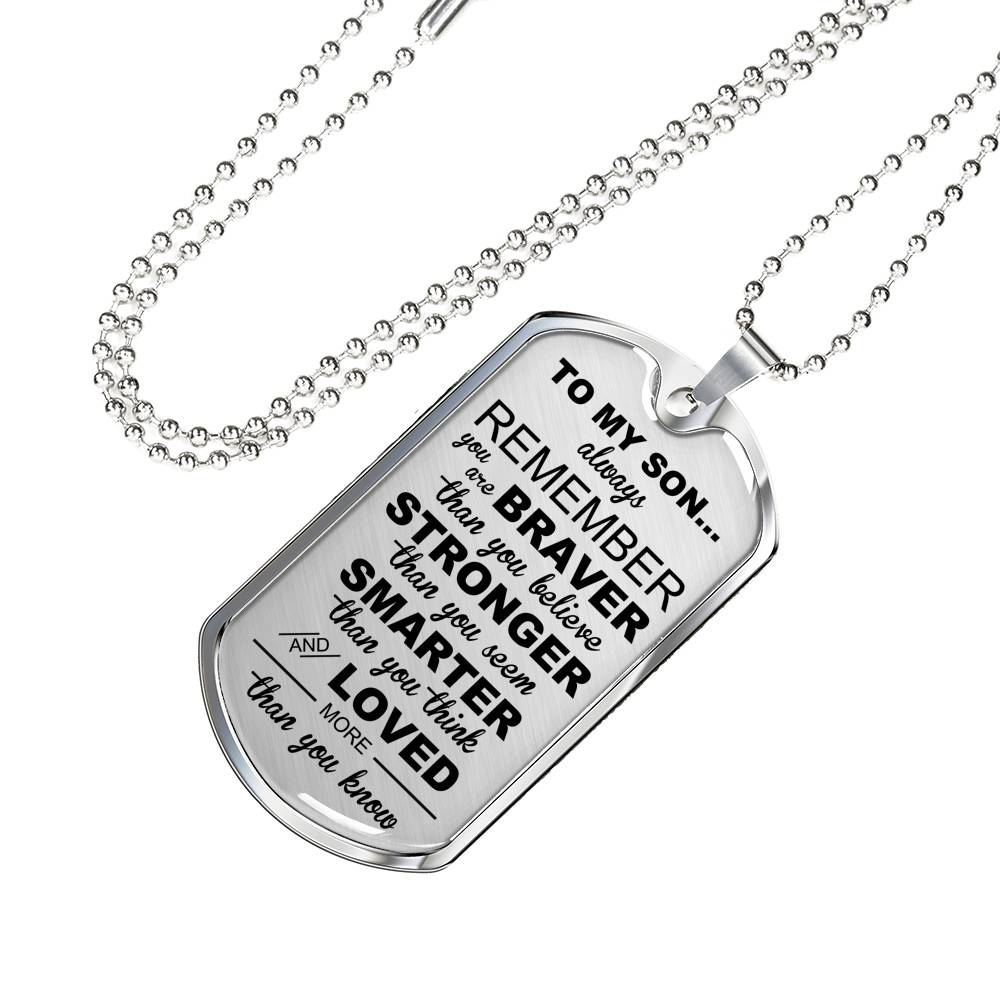 To Son Dog Tag - You Are Loved More Than You Know Jewelry ShineOn Fulfillment 