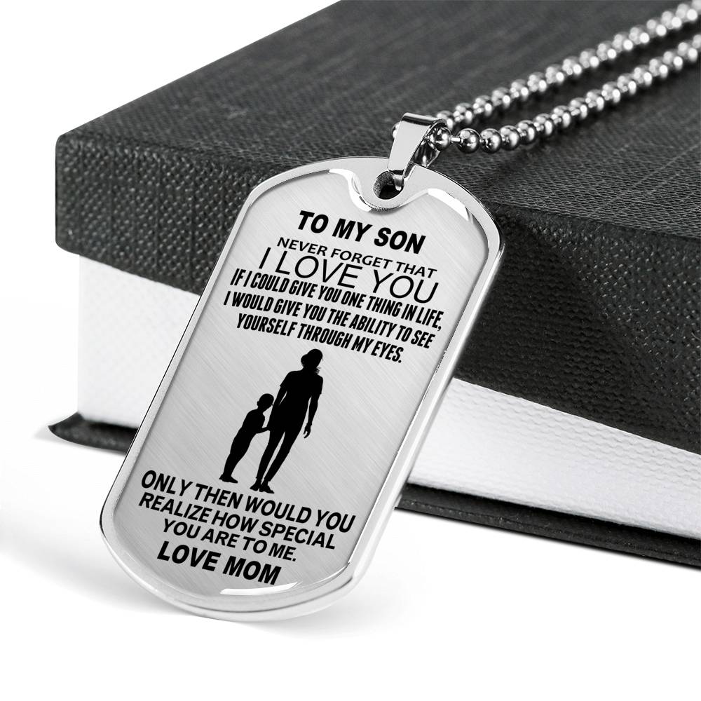 Mom To Son - You Are Special To Me Jewelry ShineOn Fulfillment Military Chain (Silver) No 