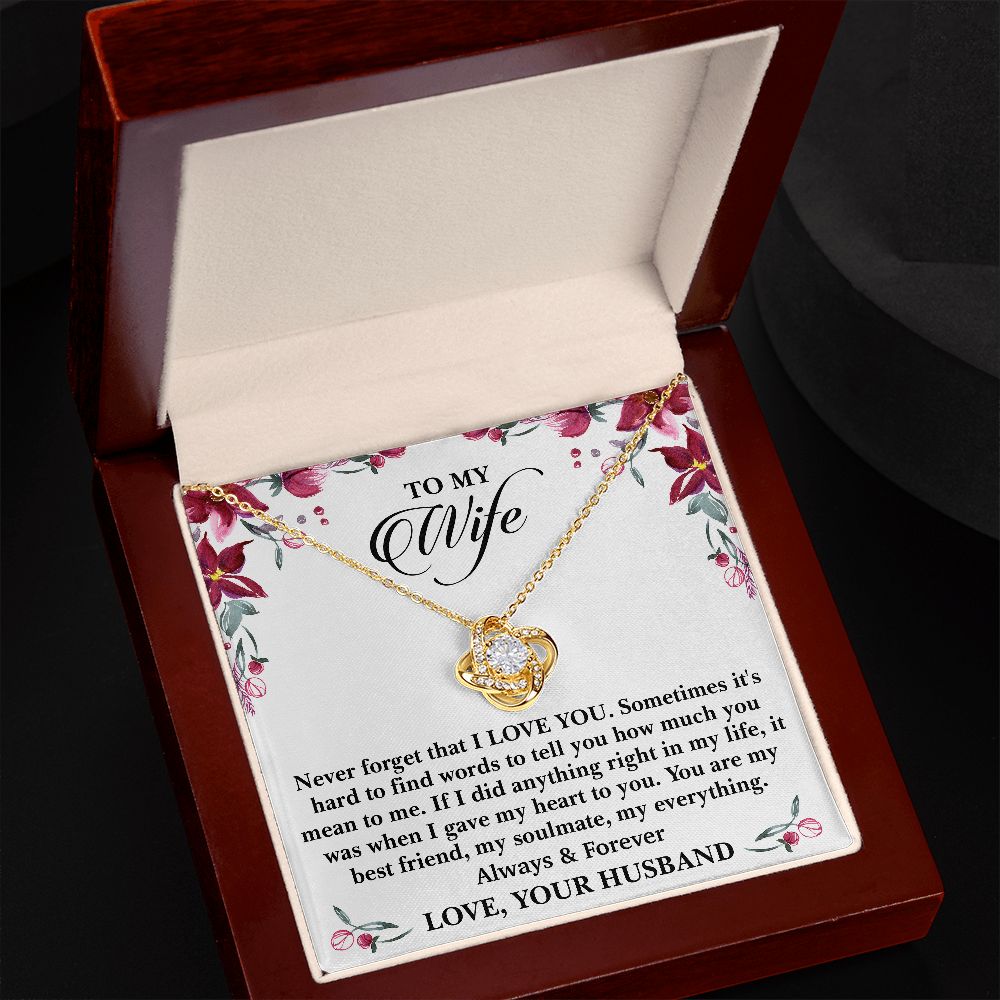 My Wife My Everything Love Knot Necklace