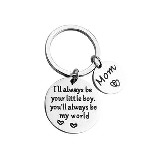 To My Mom - You'll Always Be My World Keychain Keychain GrindStyle Son To Mom 