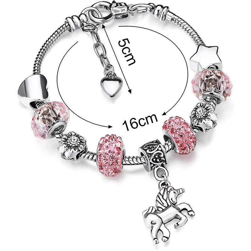 Unicorn Sparkly Crystal Charm Bracelet