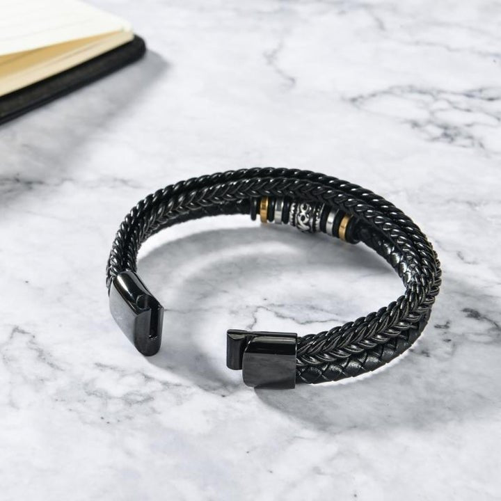Love You Forever Braided Leather Bracelet