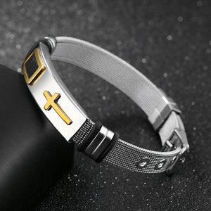 Adjustable Stainless Steel Cross Bracelet bracelets GrindStyle 