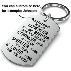 Personalized Remember You are Braver Than You Believe Keychain Keychain GrindStyle 