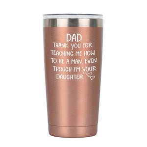 Dad Thank You For Teaching Me Tumbler Tumblers GrindStyle Rose Gold 