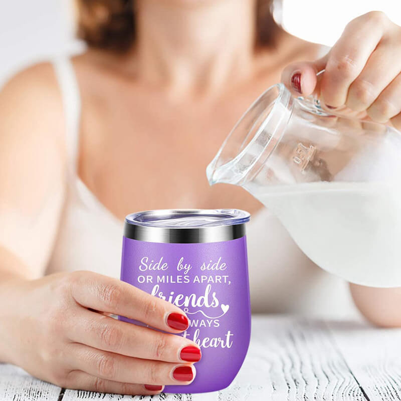 Friends Are Always Close at Heart Wine Tumbler Tumblers GrindStyle 