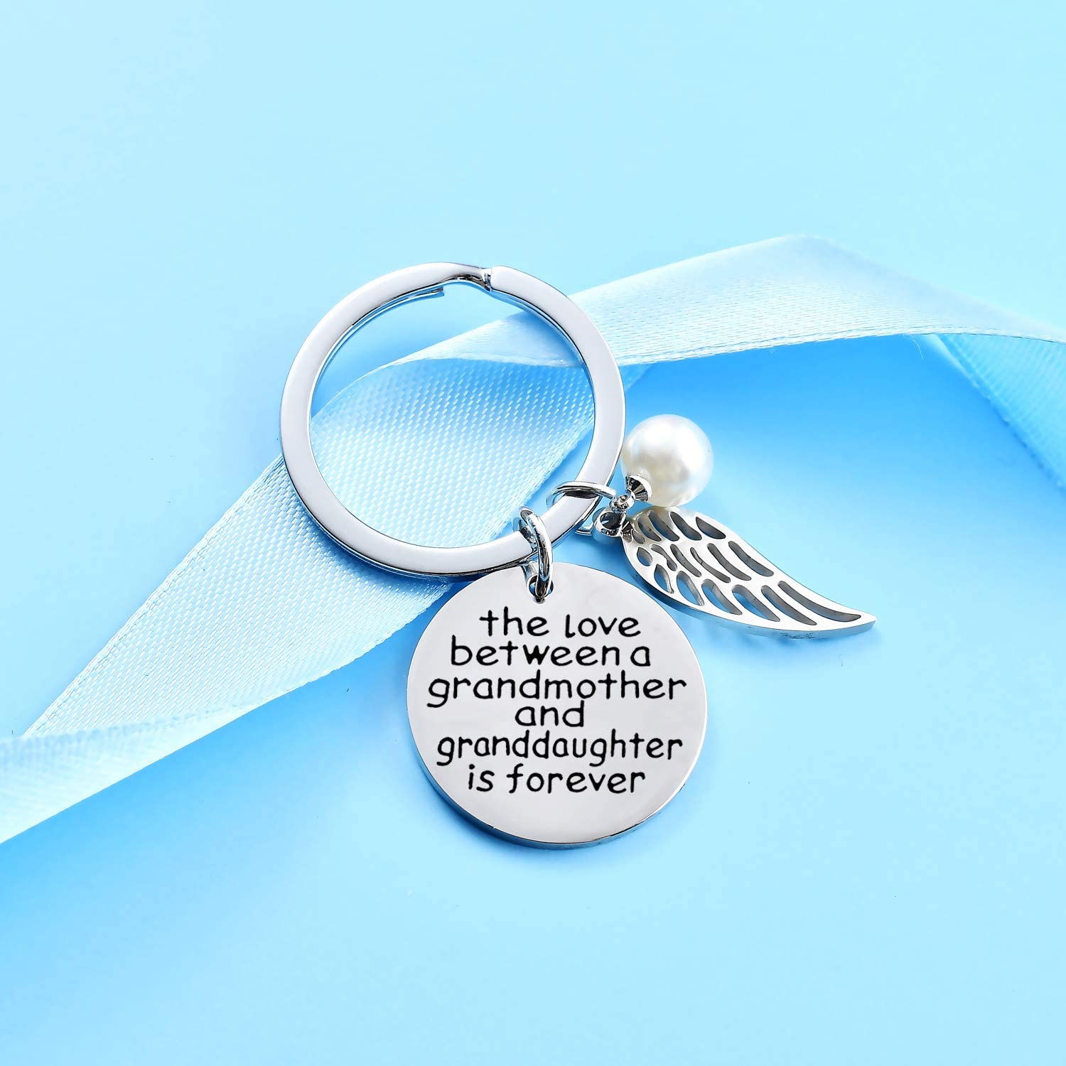 The Love Between a Grandmother and Granddaughter/Grandson is Forever Keychain Keychain GrindStyle 