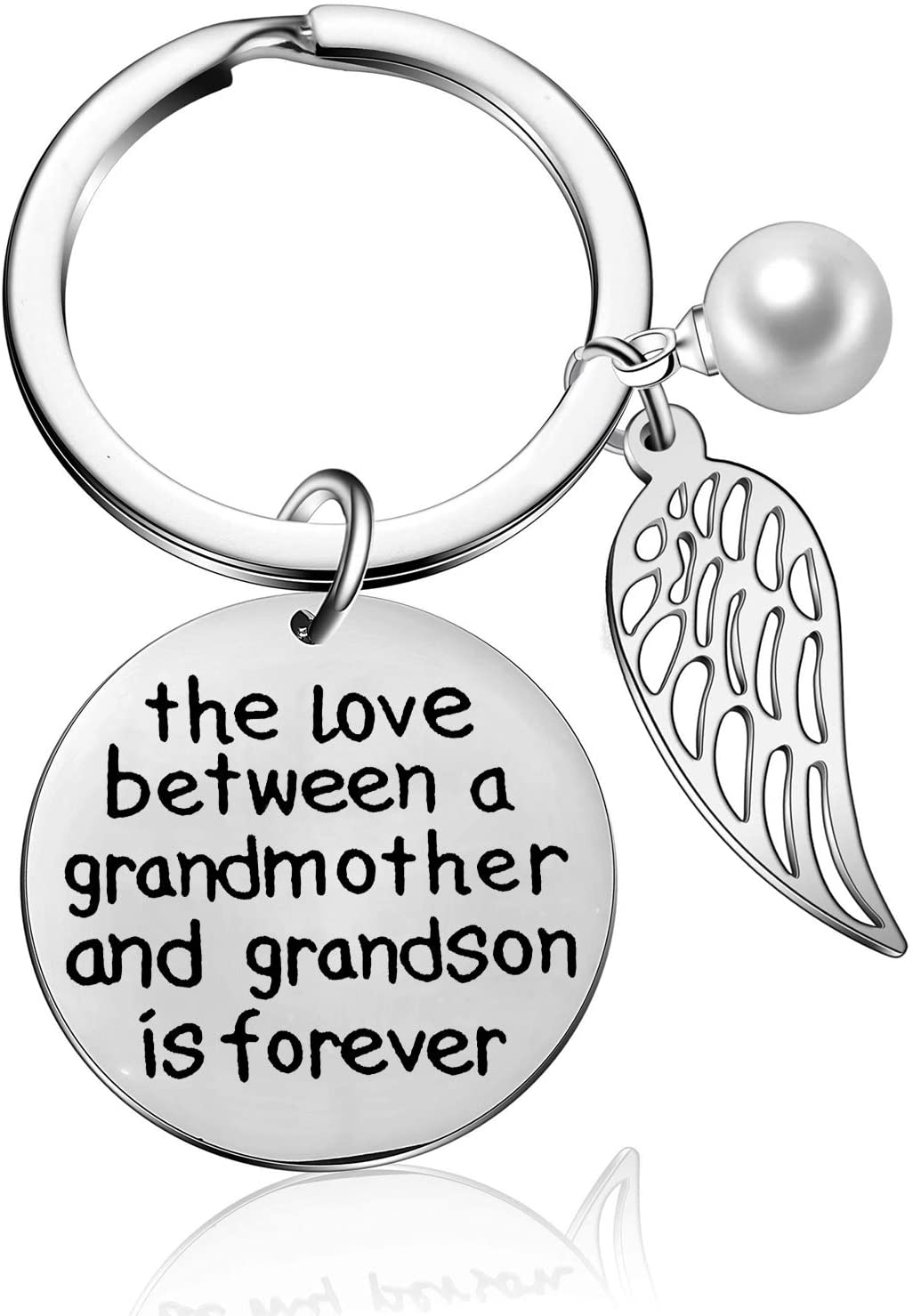 The Love Between a Grandmother and Granddaughter/Grandson is Forever Keychain Keychain GrindStyle Grandmother and Grandson 