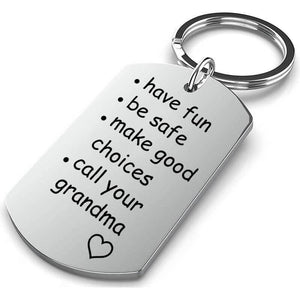 Have Fun, Be Safe, Make Good Choices and Call Your Grandma/Grandpa Keychain Keychain GrindStyle 