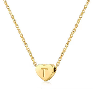 Personalized Dainty Initial Heart Necklace Necklaces GrindStyle 
