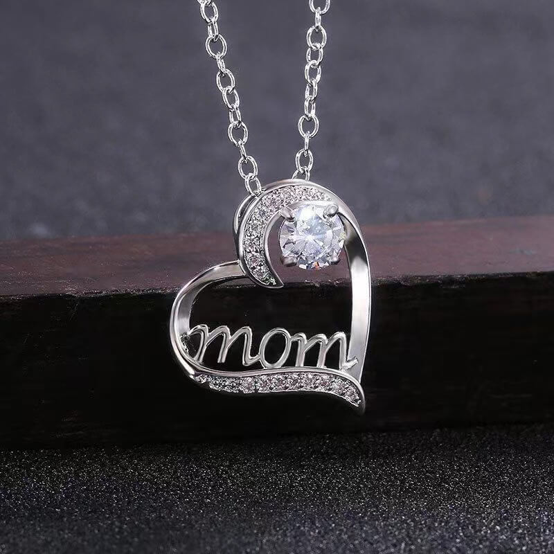 925 Sterling Silver Heart Necklace for Mom