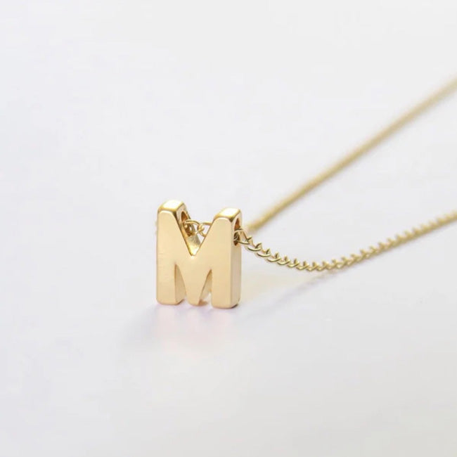 14K Gold Plated Initial Letter Necklace Necklaces GrindStyle 
