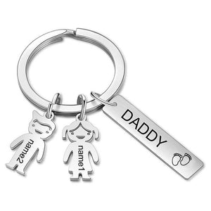 Personalized Kids Charm Family Name Keychain Keychain GrindStyle Daddy 1 