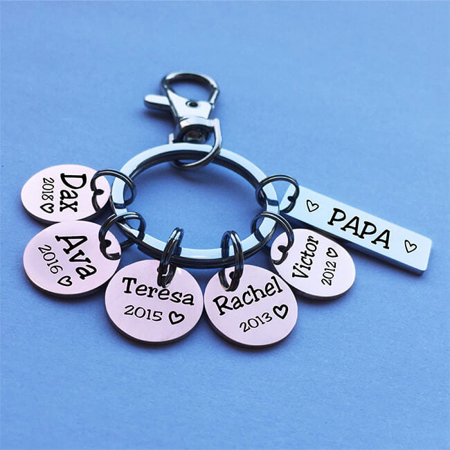 Personalized Kids Name Bar Charm Keychain GrindStyle 
