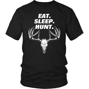 Eat. Sleep. Hunt. T-shirt teelaunch District Unisex Shirt Black S